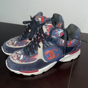 Blue Chanel sneakers